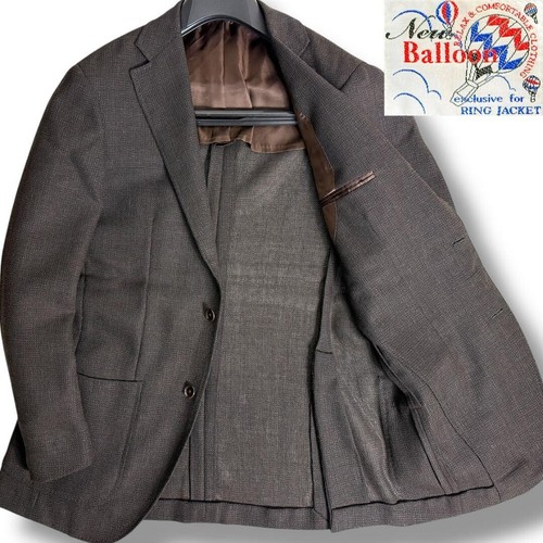 RING JACKET New Balloon Hopsack Jacket Size 48 Brown Used Men Free Shipping