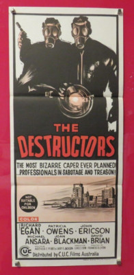 THE DESTRUCTORS ORIGINAL 1968 DAYBILL CINEMA FILMPLAKAT Richard Egan 60er COOL