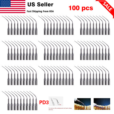 1-100* Dental Ultrasonic Scaler Perio Tips fit SATELEC DTE Cavitron Tube PD3 US
