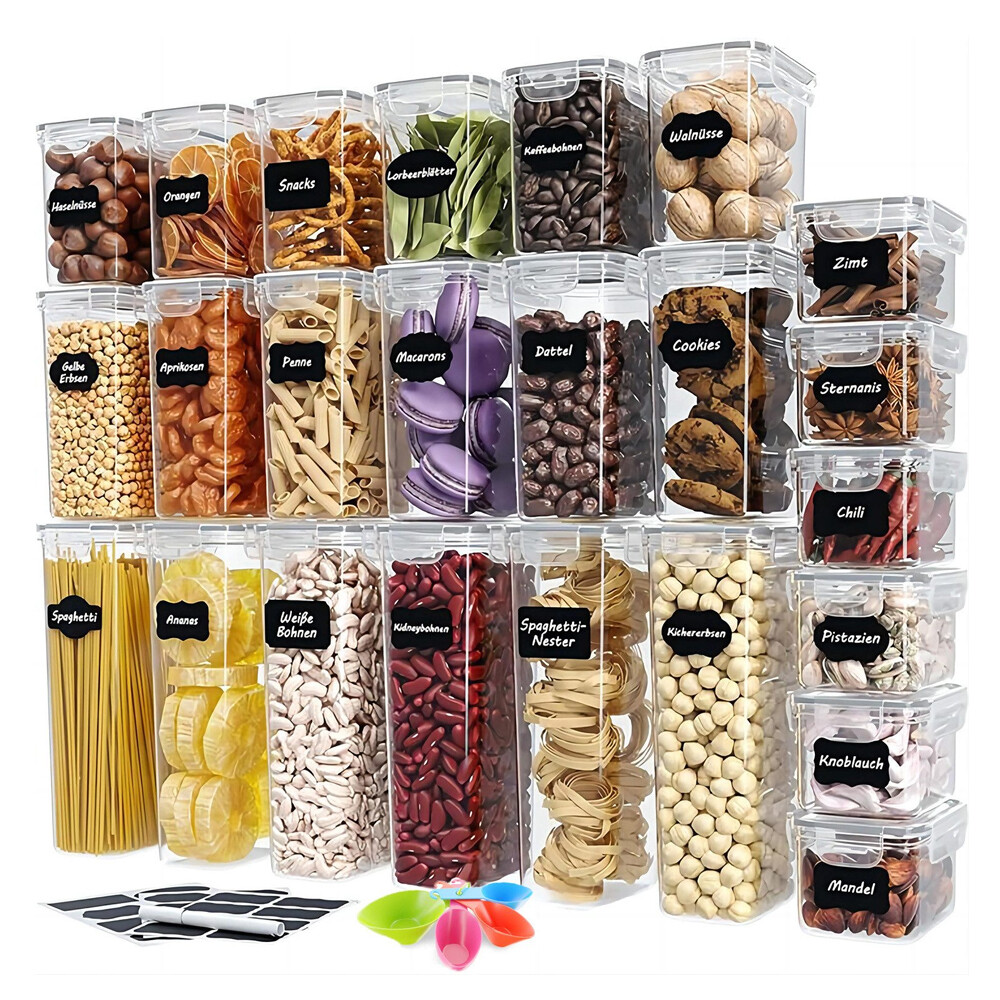 24+4 Set Vorratsdosen Aufbewahrungsbox Küche Organizer Luftdicht Vorratsbehälter