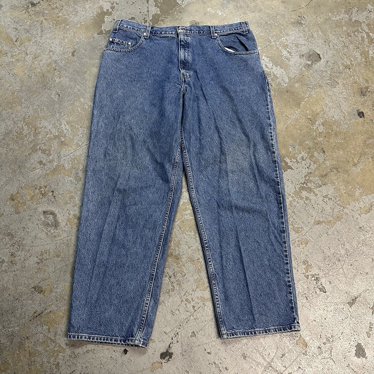 Vintage 90s Levi's Silvertab Blue Baggy Denim Jeans Size 40x32