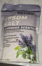 Epsom salt Lavender Scented, Bath Crystals Natural 16 Oz. Calming Relax Relief