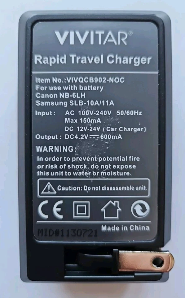 Cargador de viaje rápido Vivitar enchufe de pared VIV-QCB-902 para Canon y Samsung probado Foto 2 de 3
