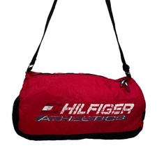 Vtg Tommy Hilfiger Athletics Large Gym Duffle Bag Unisex Apple Red/Navy/White