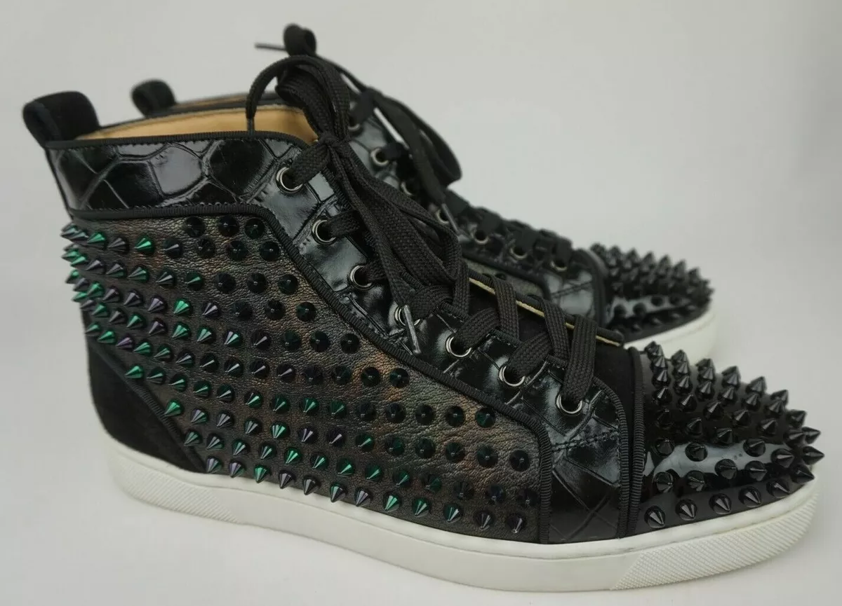 Christian Louboutin Lou Spikes Orlato Leather Sneaker in Black for Men