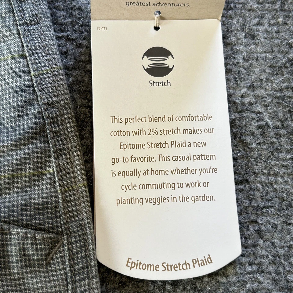 Royal Robbins Shorts Men’s 34 Epitome Stretch Plaid Light Silver Comfort Stretch - Image 4 of 4