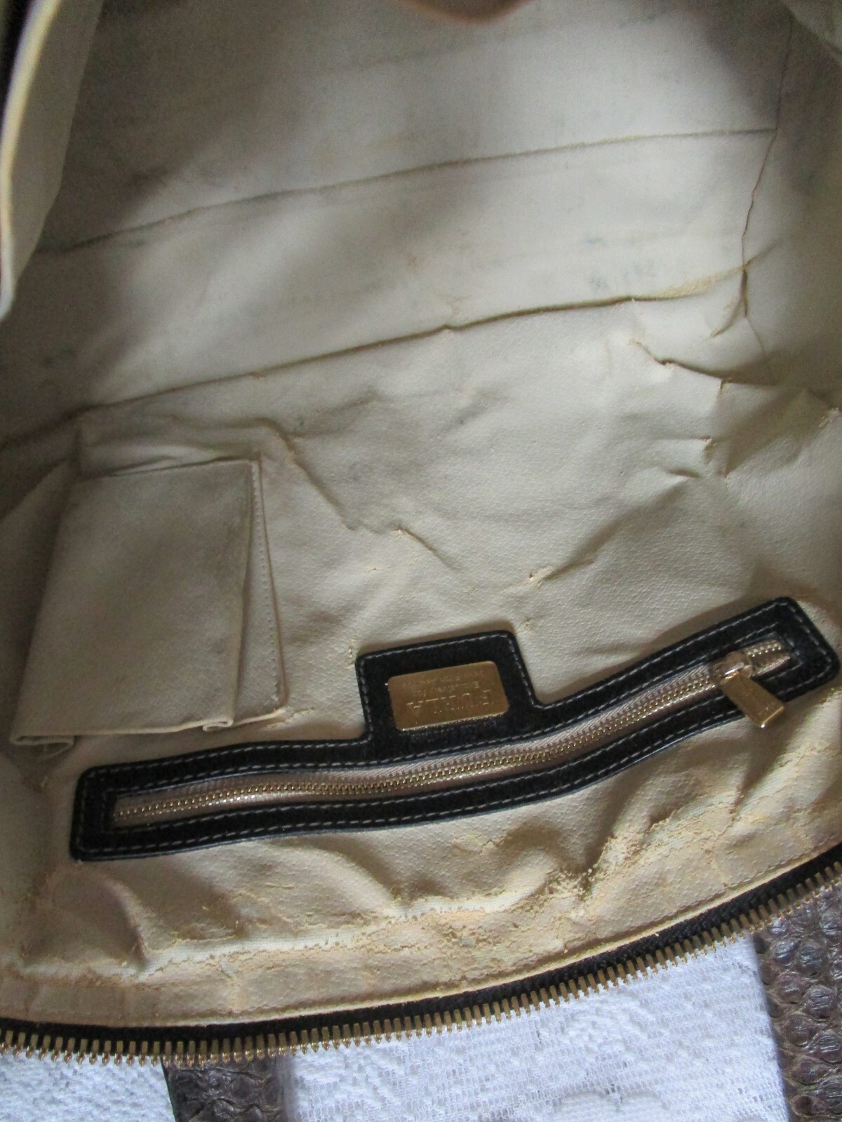 Vintage Furla Python Brown Leather Large Satchel … - image 19