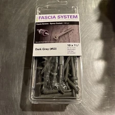 DECKFAST Fascia 1 7/8” Dark Gray #53 Epoxy Coated 100 Pcs. T20 Bit Incl