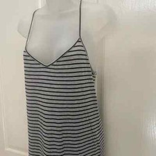 NEW wTag-Forever 21 Gray/Black Stripe Maxi Tank Dress M