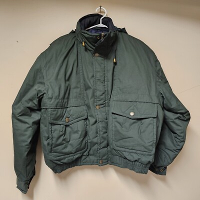 Rare Summit Club Green Coat Jacket With Hidden Hoodie In A Pouch Size XL