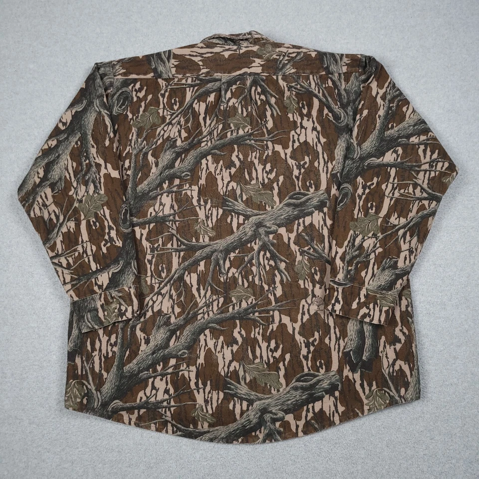 Vintage Mossy Oak Set Men XL Treestand Camo 90s Made in USA Hunting Shirt Pants - Image 3 of 4