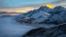 Landscape nature mountains clouds sky snow snowy Custom Gaming Mat Desk