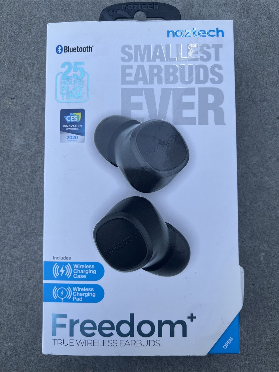 Naztech Freedom+ True Witeless Earbuds w/Charging pad – BLACK NIB