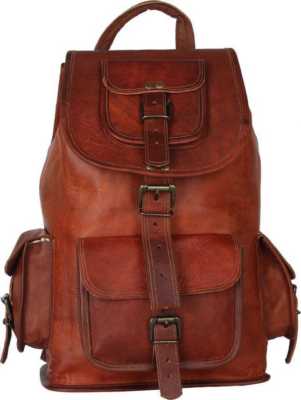 Bag Real Genuine Leather Men's Backpack Laptop Satchel Brown Vintage Bag ON Sale