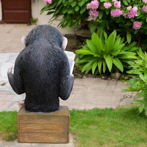 Monkey Reading Newspaper Ornament Indoor Outdoor Garden Fast Shipping - Picture 3 of 3
