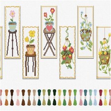 Floral StitchMarks: DIY Cross Stitch Bookmark Kit - Blossoming Patterns for Begi