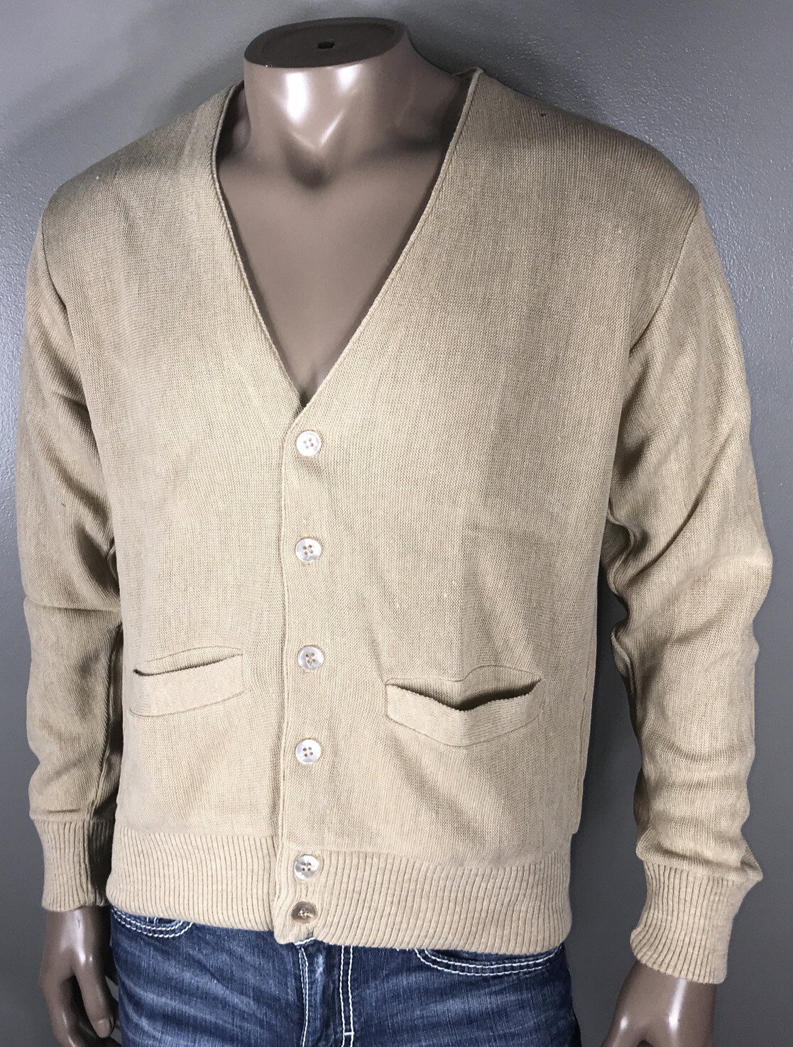 Vtg 60s 70s Campus Sweater Cardigan Mid 