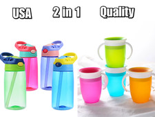 2pack Baby Bottle  Munchkin Miracle 360 Trainer Cup Green Cup with Straw Free