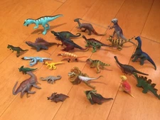 lot of 24 Dinosaur T-Rex Raptor Pterodactyl Triceratops Plastic Figure 1” to 3”