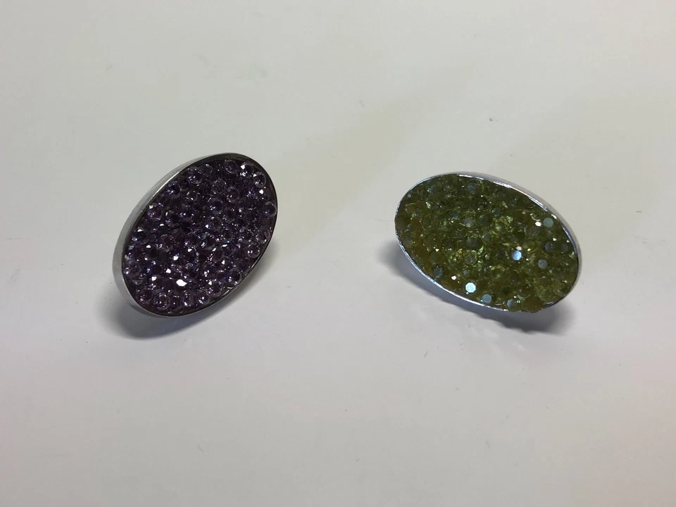 Usato - Orecchini In Argento 925 Con Amatista E Peridoto - SILVER EARRINGS - Immagine 2 di 4