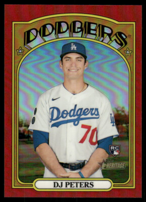 2021 Topps Heritage Red DJ Peters RC #532 /372