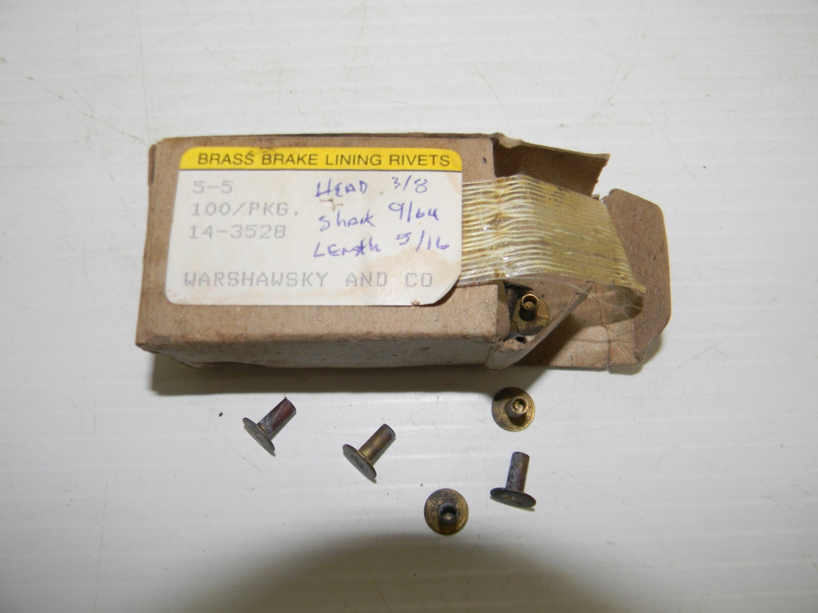 1928 1929 1930 1931 Model A Ford Brake Shoe Rivets 55 Box of 100 pcs