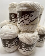 VTG Lot Of 9 Sugar  n Cream 4 Ply 100 Softer Cotton Yarn 2.5oz White Lot 7198