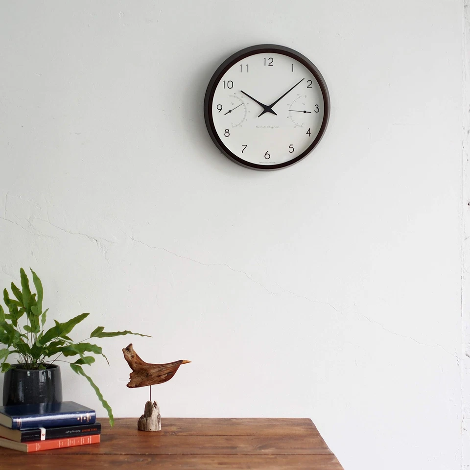 Campagne wall clock with thermometer and hygrometer, analog, wooden frame, natur - Image 4 of 4