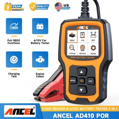 ANCEL AD410 PRO OBD2 Scanner 6V 12V Car Battery Tester 2 in1 Car Diagnostic Tool