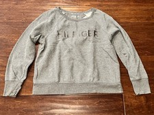 Tommy Hilfiger Sport Gray Women's Medium Crew Neck Fleece Cropped Sweatshirt