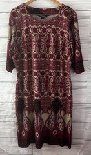 Chicwe Women’s Size 1X Multi-Colored Printed Dress j414