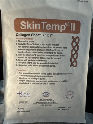 Skin Temp II 7 x 7 Collagen Sheets  (8)