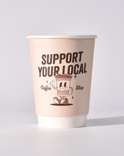 12oz Stay Local Printed Paper Cups Disposable Party Takeaway Coffee Cups