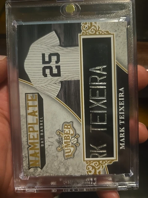 2025 Leaf Lumber MARK TEIXEIRA Typenschild Bat Barrel GU Bat #rd 1/1 Yankees