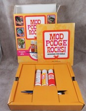 2012New MOD PODGE ROCKS Kit with Project Book Product Paintbrush DECOUPAGE Craft
