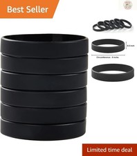 Versatile 6-Piece Black Silicone Wristbands - Ideal for Parties, Sports Gifts