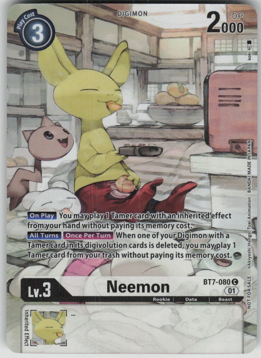 Digimon TCG Neemon (2nd Anniversary Frontier Card) Common BT7-080