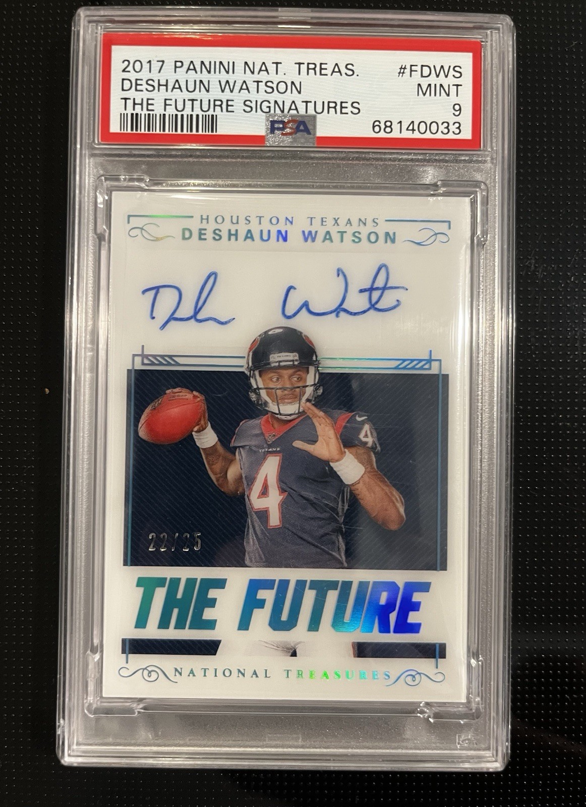 2017 National Treasures Deshaun Watson The Future Rookie Auto /25 PSA 9 RC