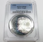 1998 PCGS MS68 - Toned 1 oz Silver American Eagle SAE US $1 Dollar Coin #59812A