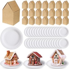 60 Pcs Christmas Gingerbread House Kit 4.9" x 3" x 3" DIY Gingerbread Crafts ...