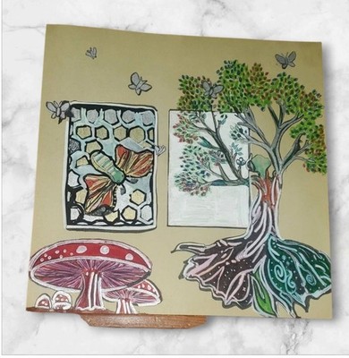 Fantasy Art: Orginal Piece Signed by Rachel Rain 1st Edition: Windows -12 ×12