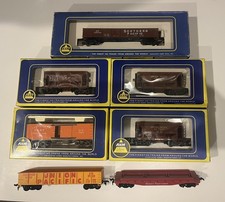 VTG AHM HO Train, Box, Railroad Car Lot -7 Cars- All Boxed Most New Train Mix