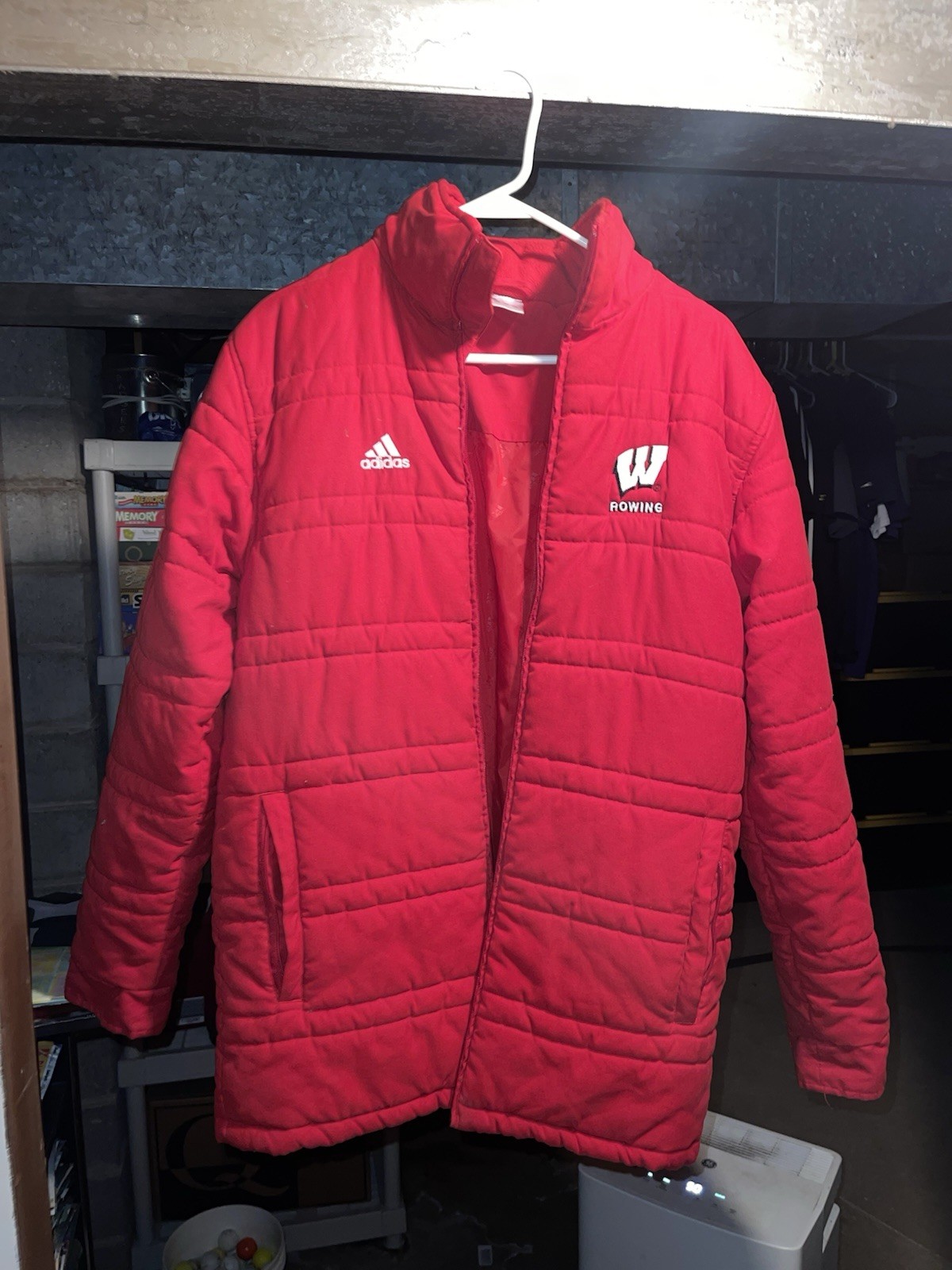 FILA Wisconsin Badgers Vintage Stadium Jacket Parka Cappotto Canottaggio Bucky anni 90