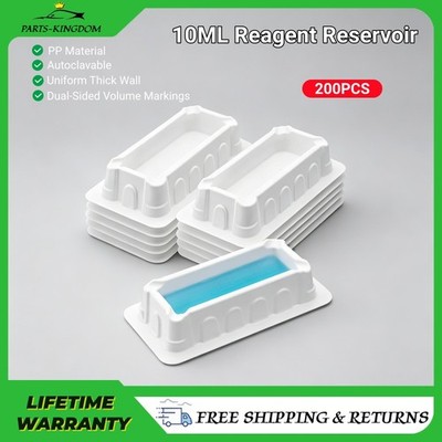 200pcs 10mL Lab Reservoir,Dual-Sided Graduations,V-Bottom,for 8-Channel Pipettes