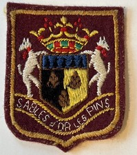 Ancien écusson brodé souvenir armoiries France Sables d'Or années 40