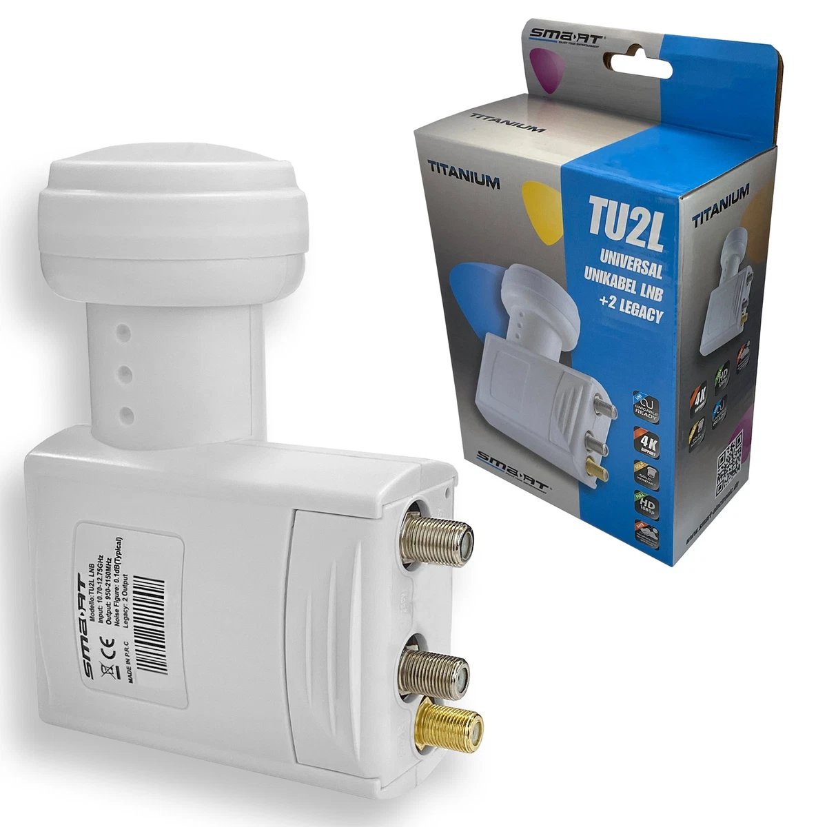 Premium X Unicable LNB - 4 Unikabel + 3 Legacy - 4K Full HD - Mit Wetterschutz Für