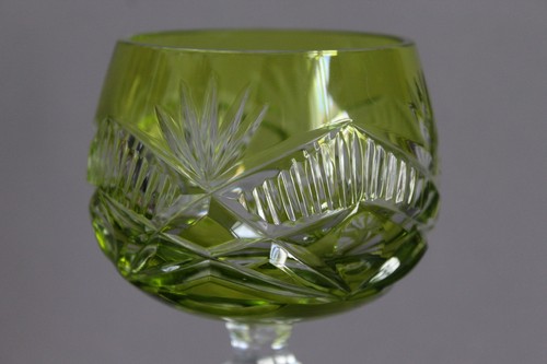 Lausitzer Glas Weinrömer Weinglas H 19,5 cm bunter Überfang smaragdgrün - Picture 4 of 7