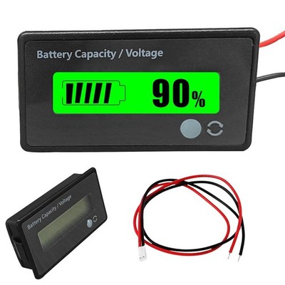 12V 24V 36V 48V Car Battery Meter, Lead-Acid Lithium-ion Battery Capacity Vol...