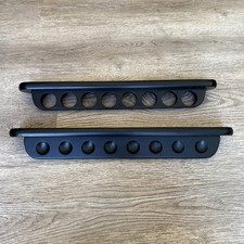 Black Pool Cue Rack Stick Holder 8 Slot Solid Wood Wall Mounted Billiards