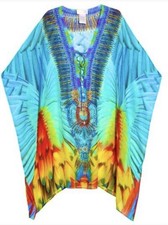 New Camilla Franks 100 Silk Kaftan Coverup In Flightful